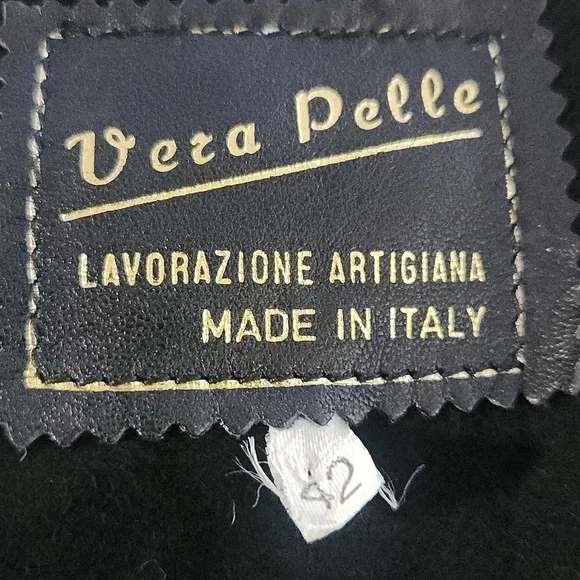 VERA PELLE VINTAGE SUEDE LEATHER CROPPED JACKET SIZE 42=10 usa - Picture 12 of 12